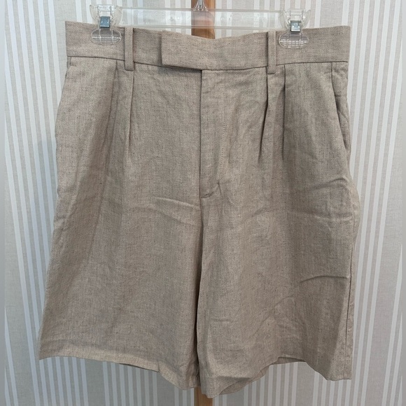 Banana Republic Linen Beige Bermuda Women’s Shorts Size 8. - Picture 1 of 8